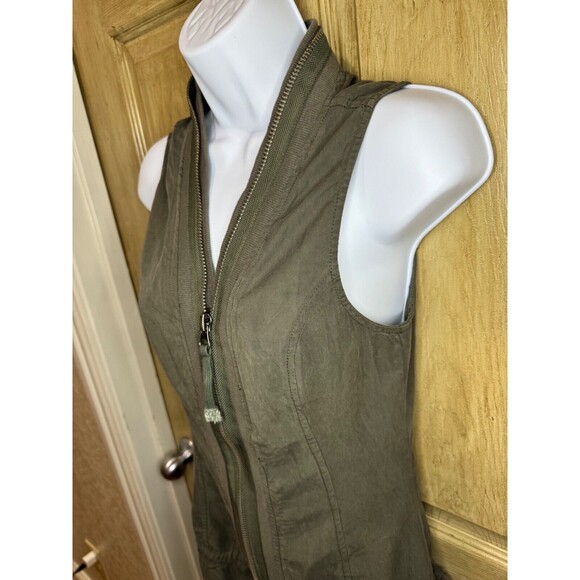 Monoreno Boho Grunge Lagenlook Utility Dress Army Green Zip Small S - Picture 3 of 6